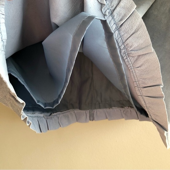 Revue Vintage 100% Genuine Suede Ruffle High Waist Knee Length Skirt Blue - Picture 6 of 13